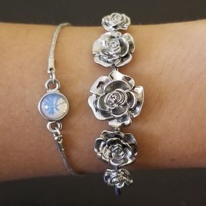 AE dainty flower and clear blue stone bracelets!